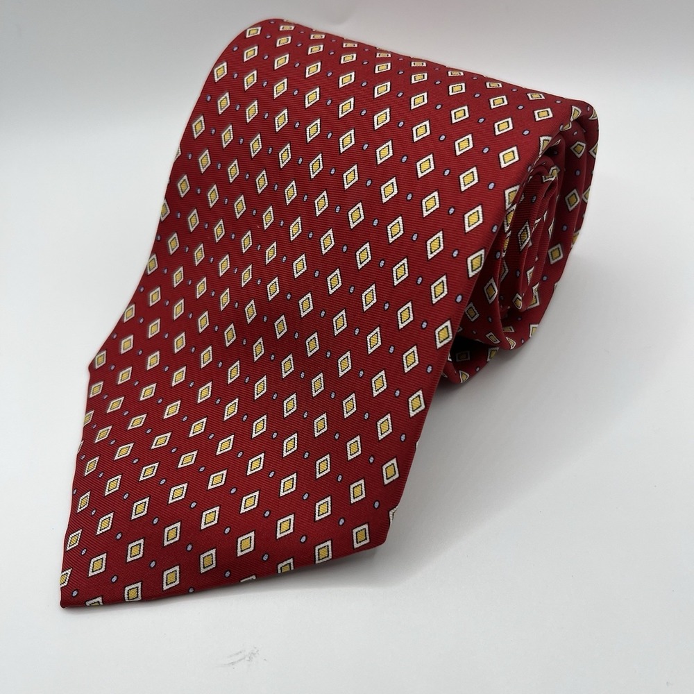 Brooks Brothers 346 Tie Silk Red Geometric